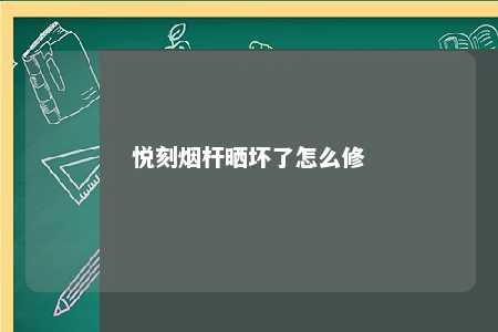 悦刻烟杆晒坏了怎么修