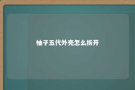 柚子五代外壳怎么拆开