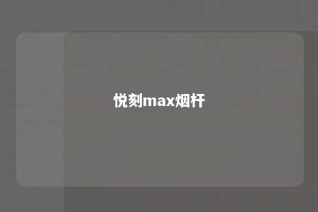 悦刻max烟杆