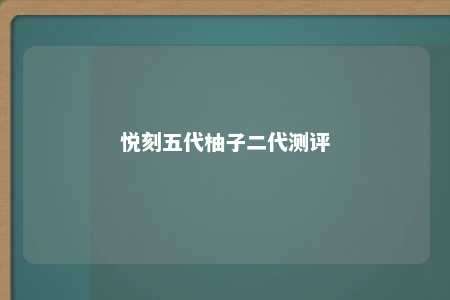 悦刻五代柚子二代测评